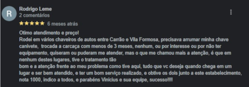 avaliação de serviço 3
